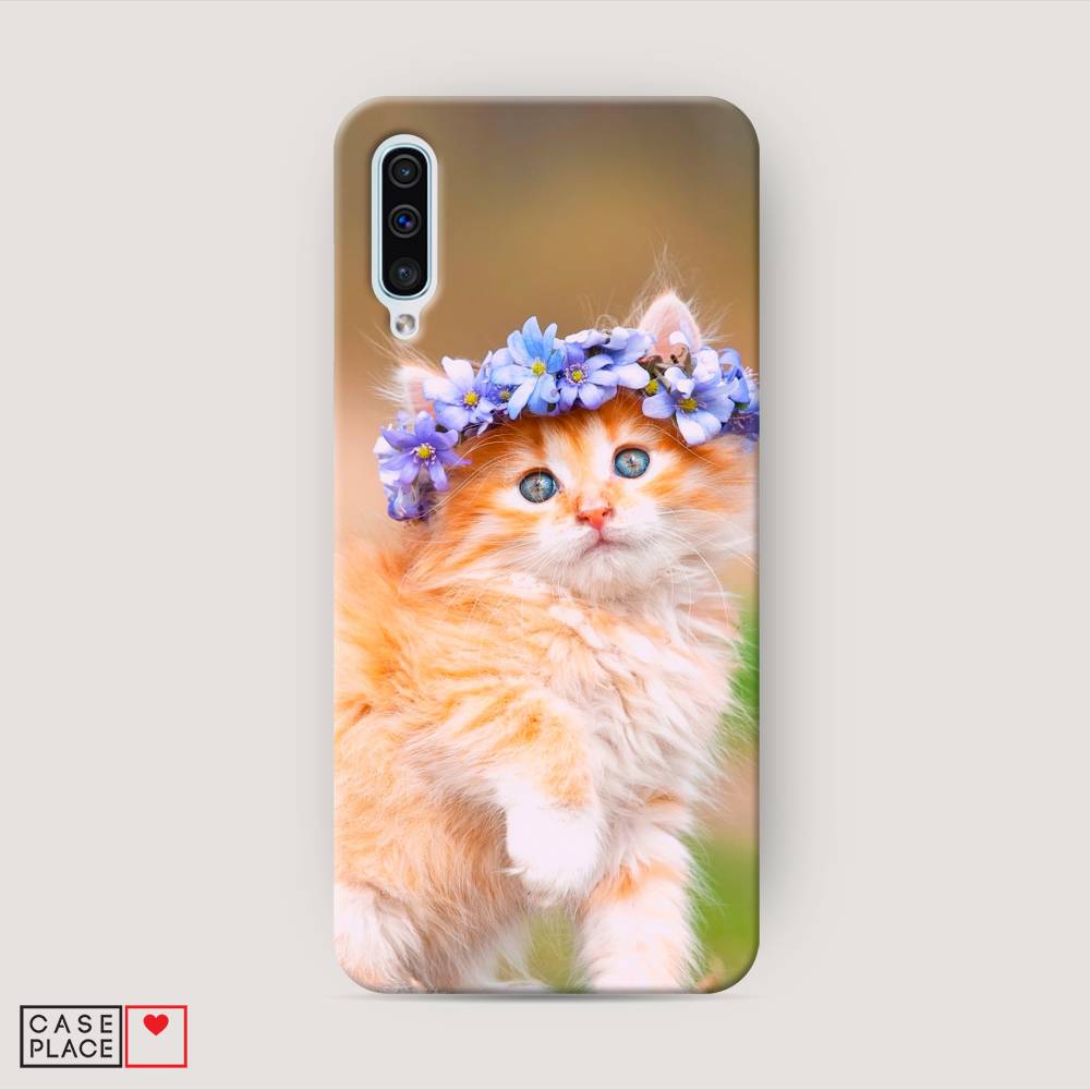 

Пластиковый чехол "Рыжий кот в венке" на Samsung Galaxy A50, 27720-1