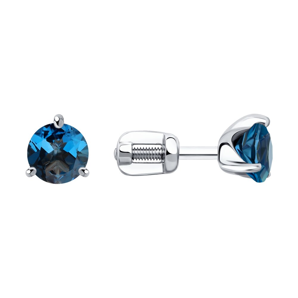 

Серьги из белого золота с топазом Diamant 52-322-01694-3, 52-322-01694-3