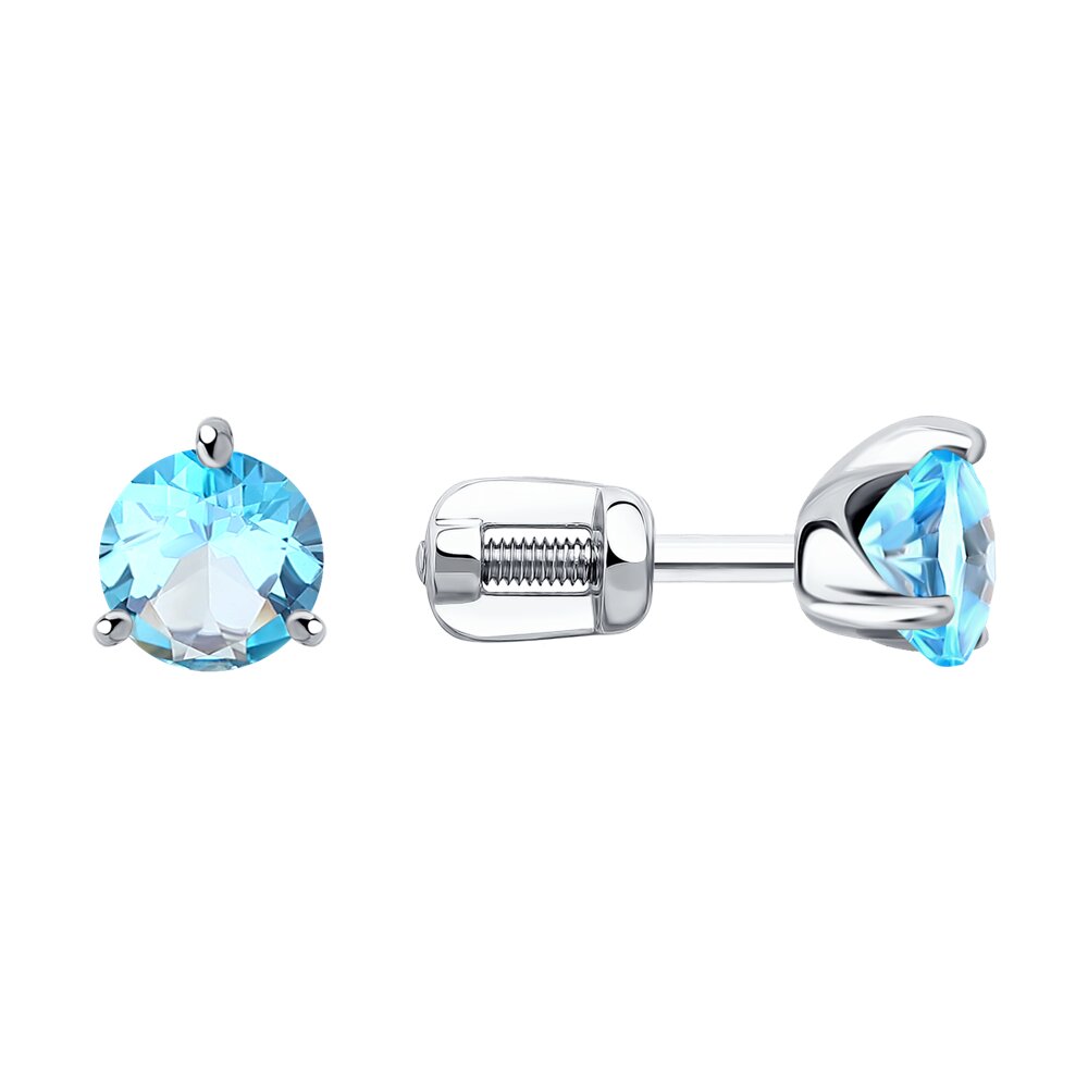 

Серьги из белого золота с топазом Diamant 52-322-01694-2, 52-322-01694-2