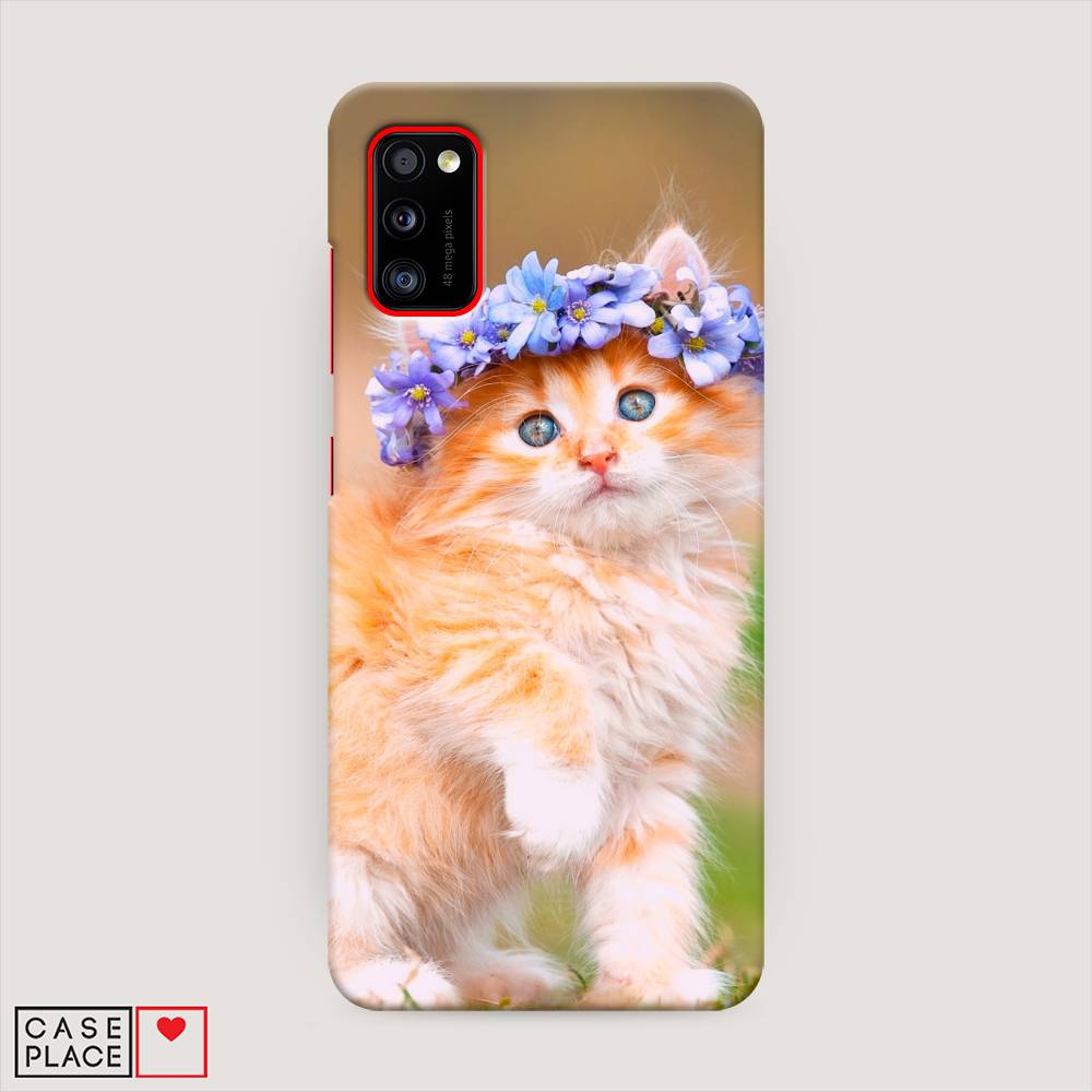 

Пластиковый чехол "Рыжий кот в венке" на Samsung Galaxy A41