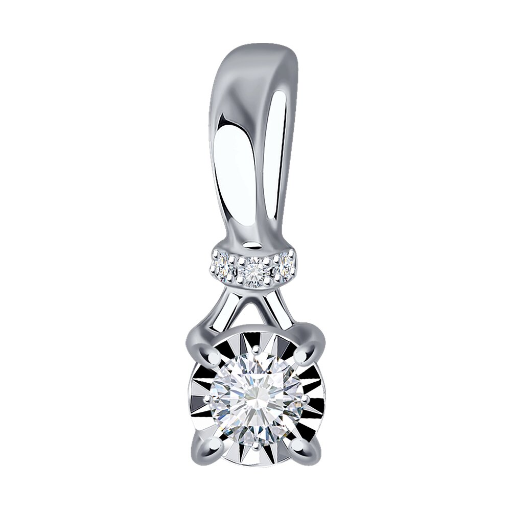 фото Подвеска из белого золота с бриллиантом diamant 52-230-01683-1