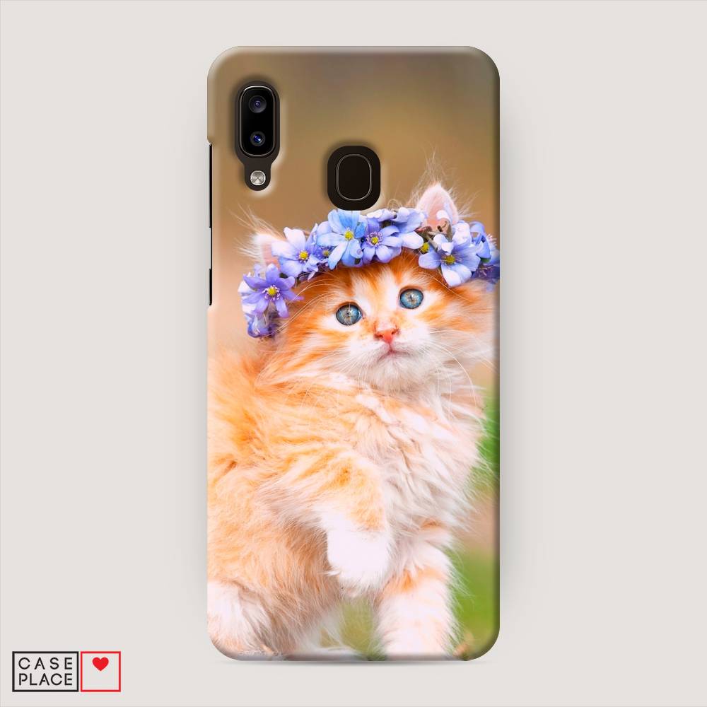 

Пластиковый чехол "Рыжий кот в венке" на Samsung Galaxy A30, 27520-1