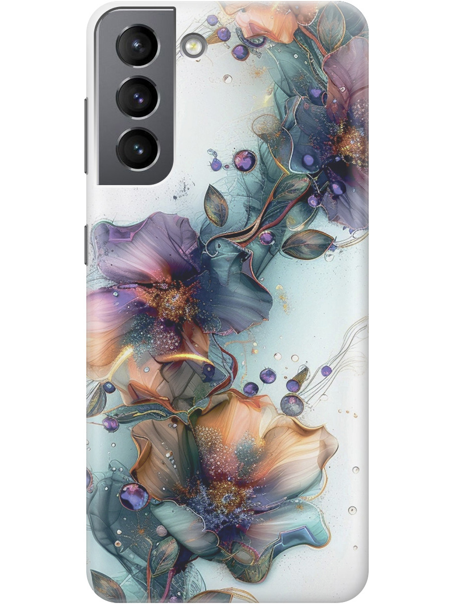 

Силиконовый чехол на Samsung Galaxy S21 FE 5G с принтом "Мистические цветы", Прозрачный;белый;зеленый, 734543410
