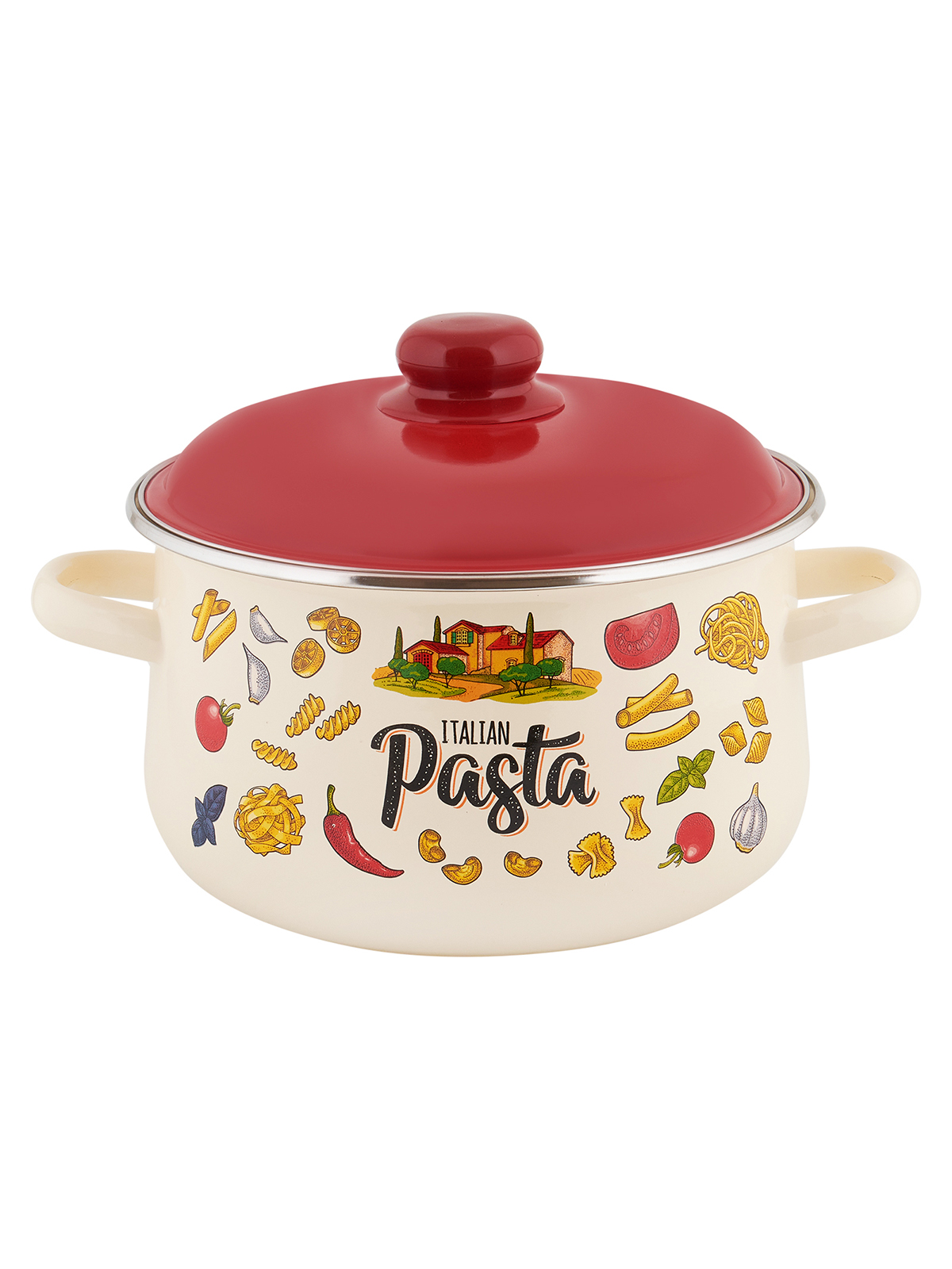 

Кастрюля эмалированная Appetite Pasta ITALIAN, с крышкой, 4 л, Бежевый