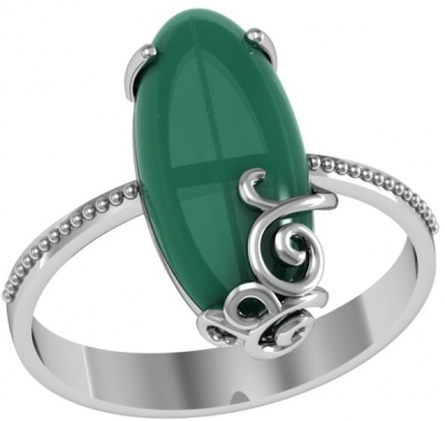 

Кольцо из серебра с агатом р. 17,5 ПРИВОЛЖСКИЙ ЮВЕЛИР 261299-AG22, 261299-AG22