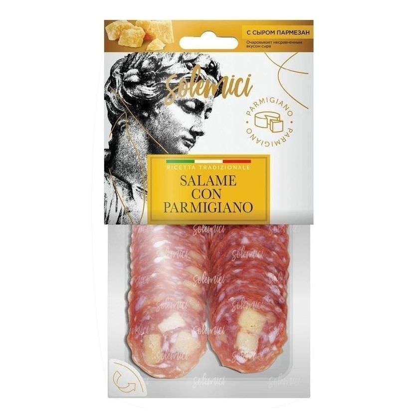 Колбаса сыровяленая SolemiСi Salame Сon parmigiano полусухая 70 г