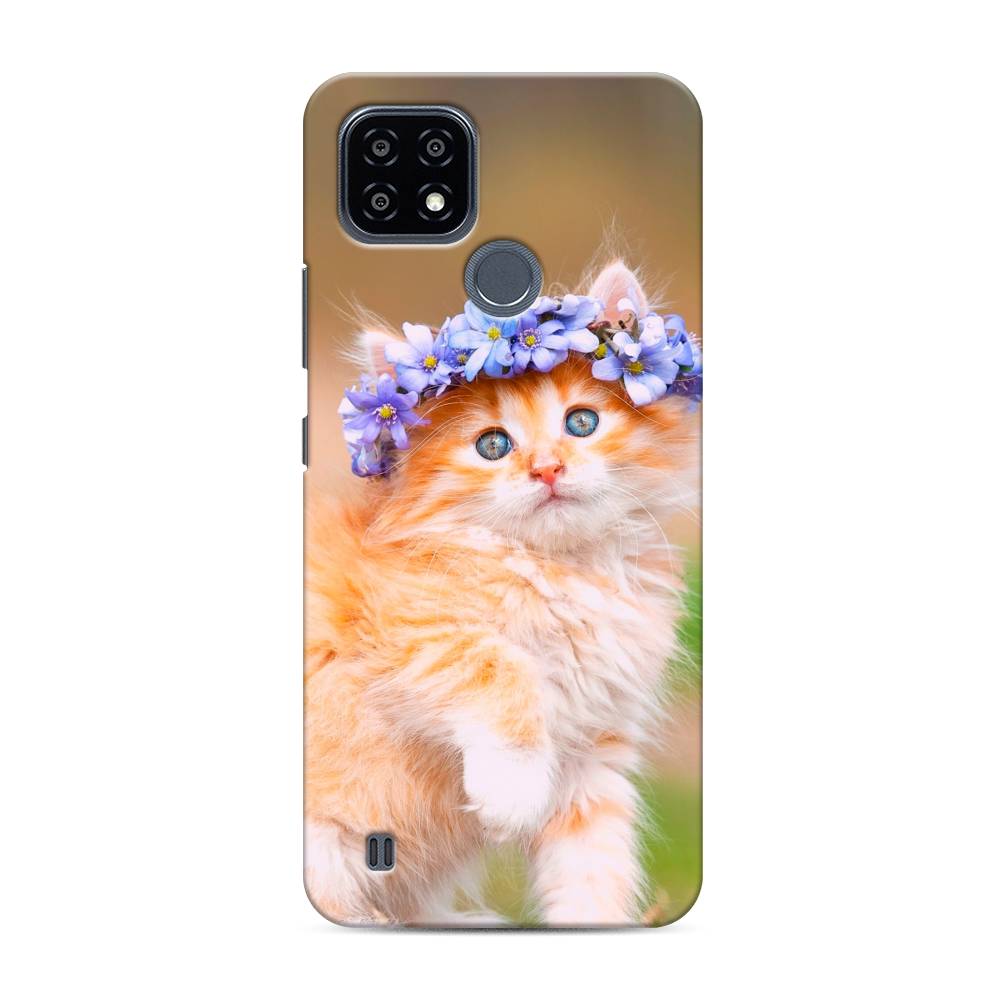 

Пластиковый чехол "Рыжий кот в венке" на Realme C21Y, 256820-1