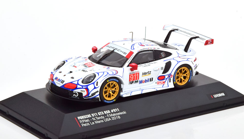 

Модель коллекционная IXO Porsche 911 (991) rsr no 911 class winner petit le mans 2018, Белый