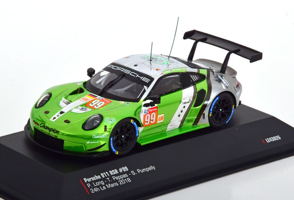 

Модель коллекционная IXO Porsche 911 rsr no 99 24H le mans 2018, Зеленый