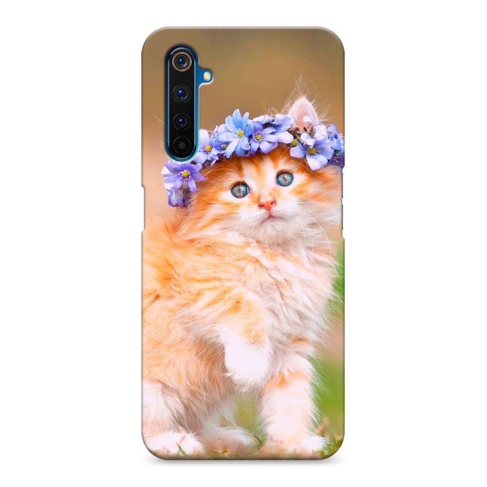 

Пластиковый чехол "Рыжий кот в венке" на Realme 6 Pro, 252820-1
