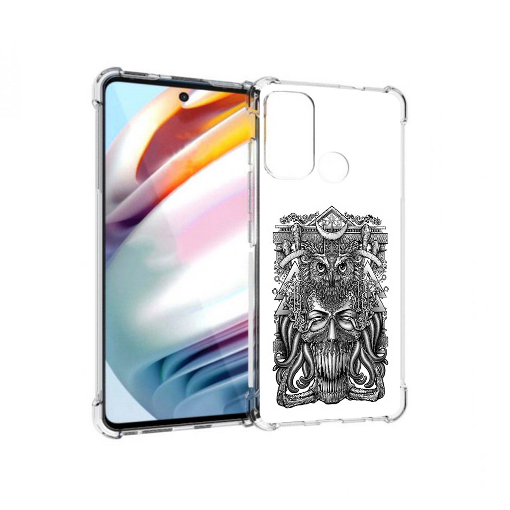 

Чехол MyPads Tocco для Motorola Moto G60 зубастая сова (PT227068.360.369), Прозрачный, Tocco