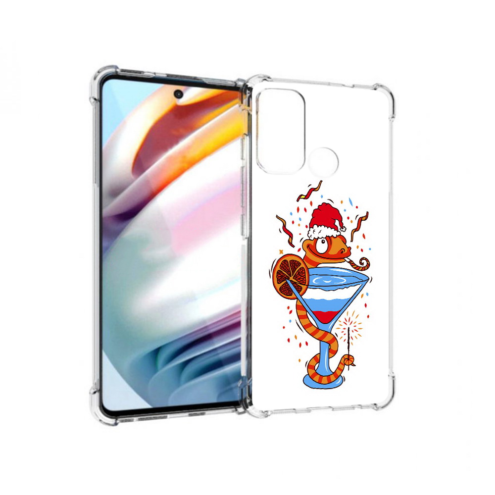 

Чехол MyPads Tocco для Motorola Moto G60 змейка (PT227068.360.364), Прозрачный, Tocco