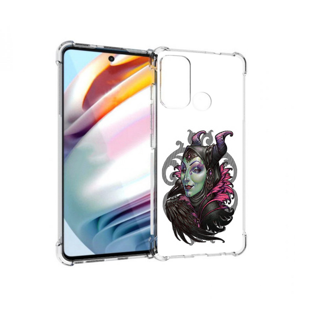 

Чехол MyPads Tocco для Motorola Moto G60 зеленая девушка с вороном (PT227068.360.357), Прозрачный, Tocco