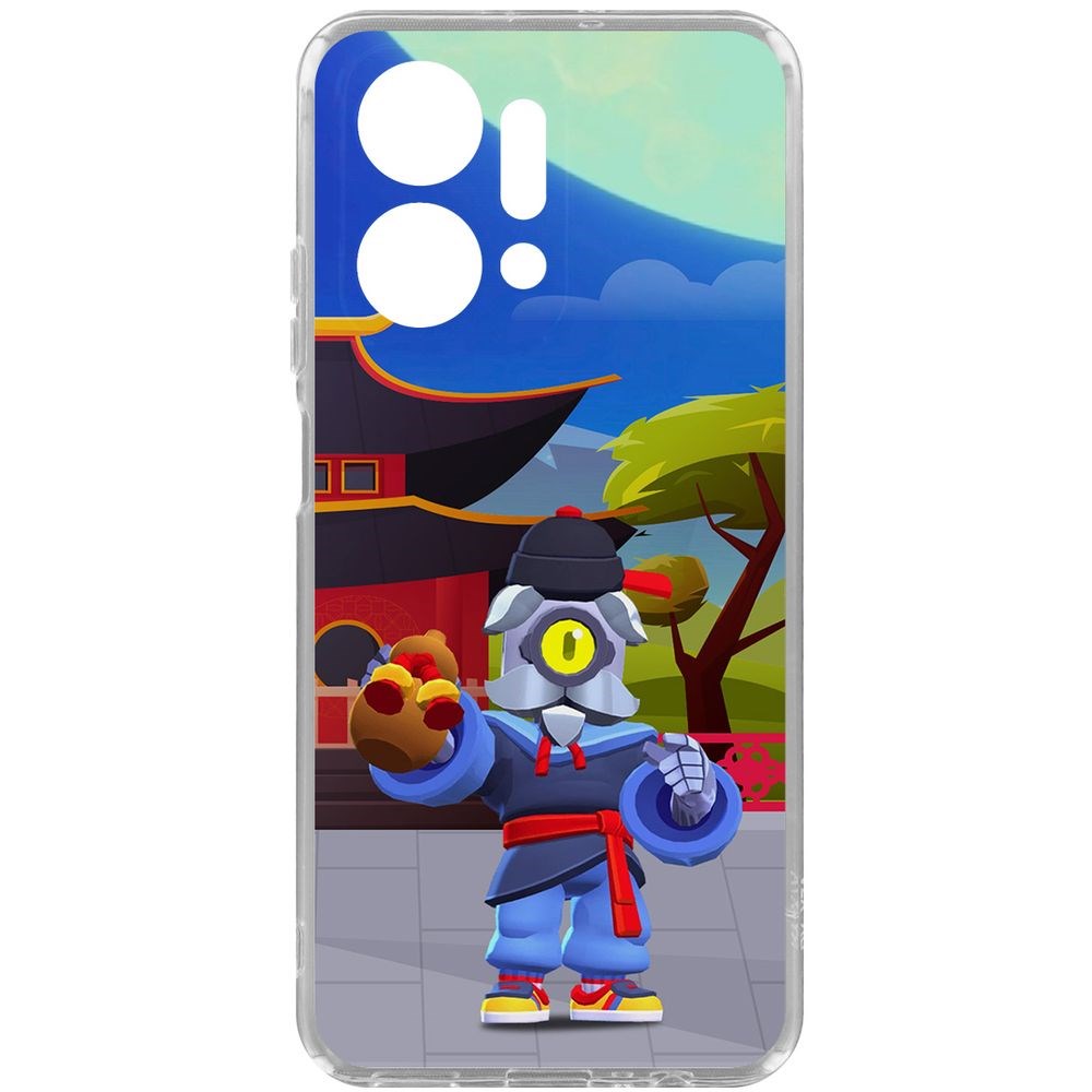 

Чехол-накладка Krutoff Clear Case Brawl Stars-Великий Мастер Барли для Honor X7a Plus, Прозрачный