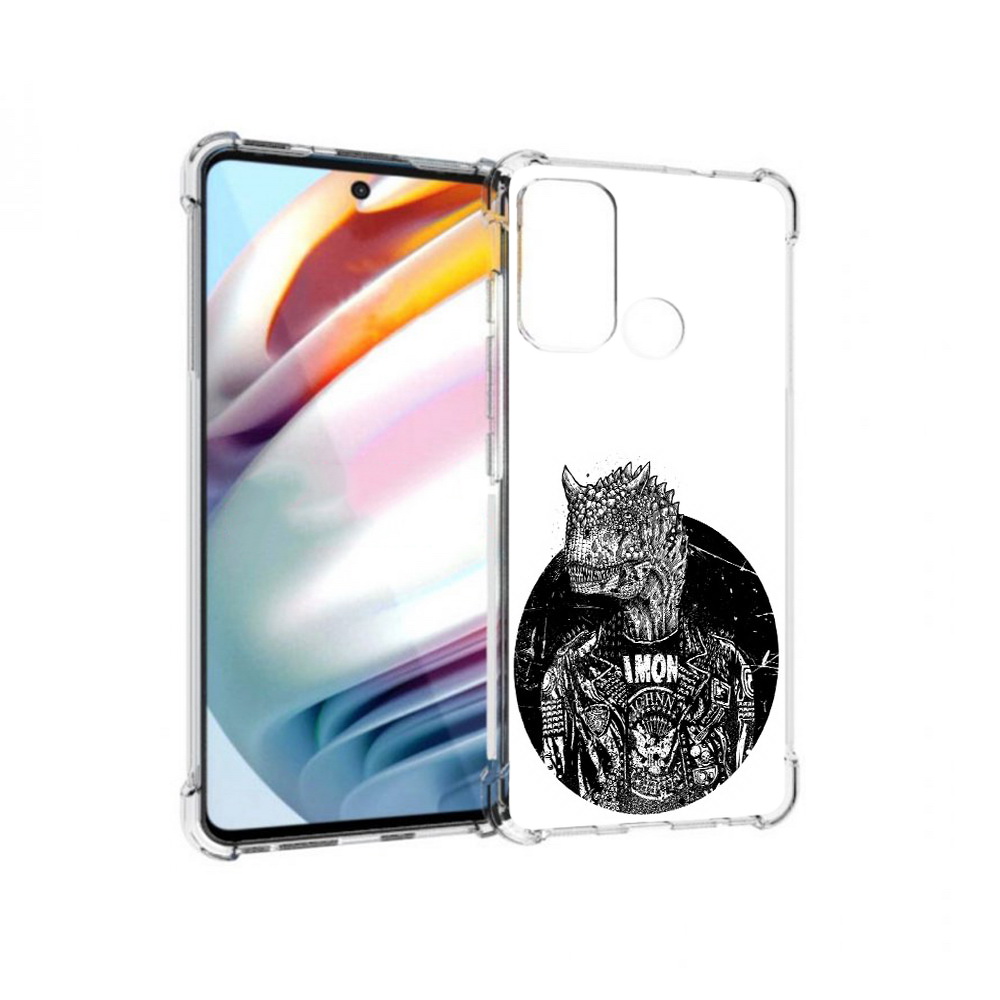 

Чехол MyPads Tocco для Motorola Moto G60 динозавр в куртке (PT227068.360.328), Прозрачный, Tocco