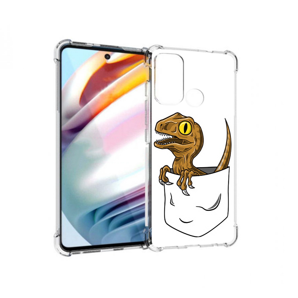 

Чехол MyPads Tocco для Motorola Moto G60 динозавр в кармане (PT227068.360.327), Прозрачный, Tocco