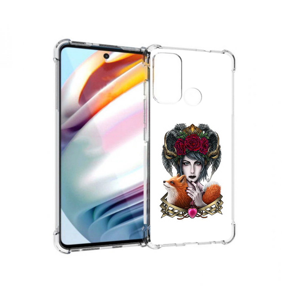

Чехол MyPads Tocco для Motorola Moto G60 девушка с лисой (PT227068.360.314), Прозрачный, Tocco