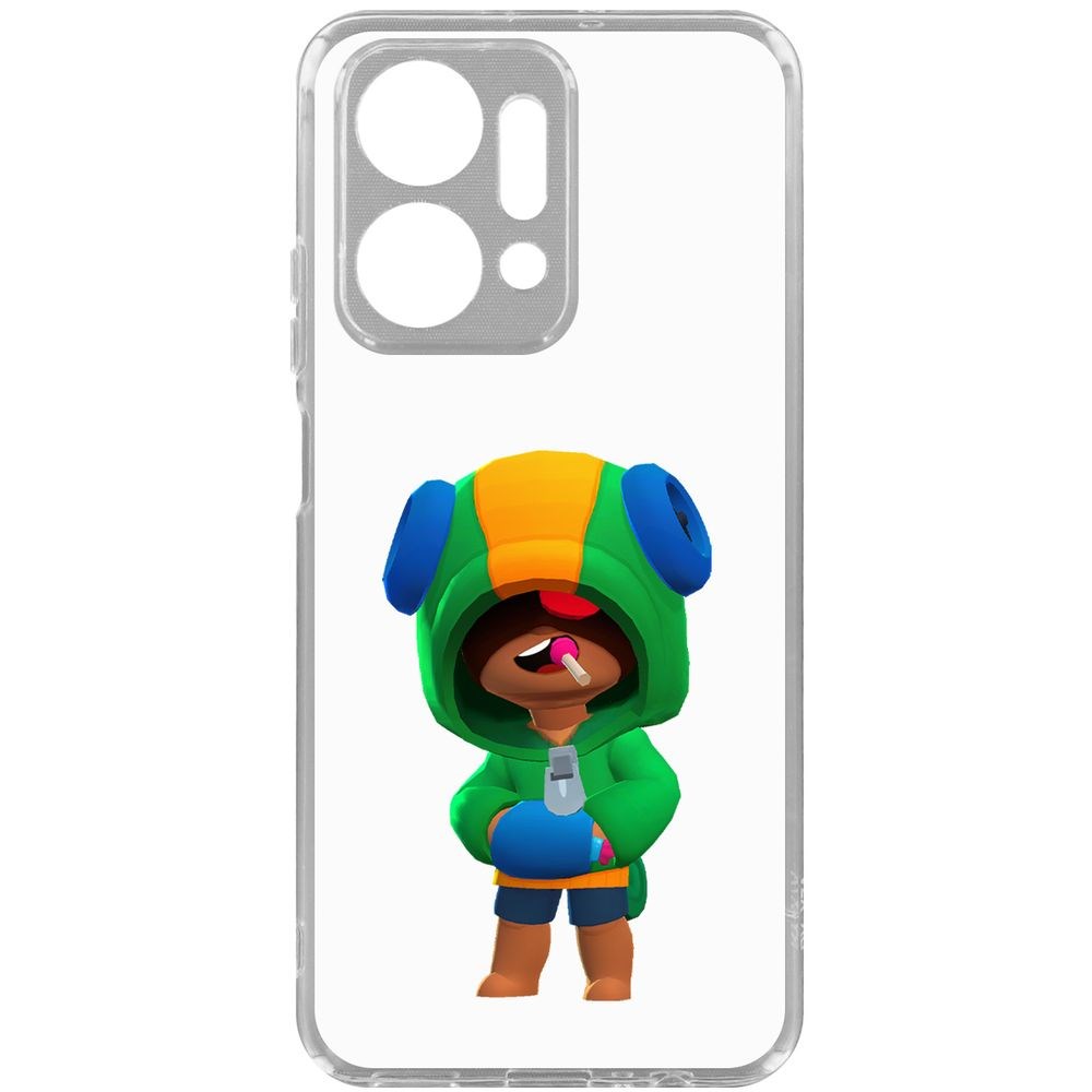 

Чехол-накладка Krutoff Clear Case Brawl Stars-Леон для Honor X7a Plus, Прозрачный