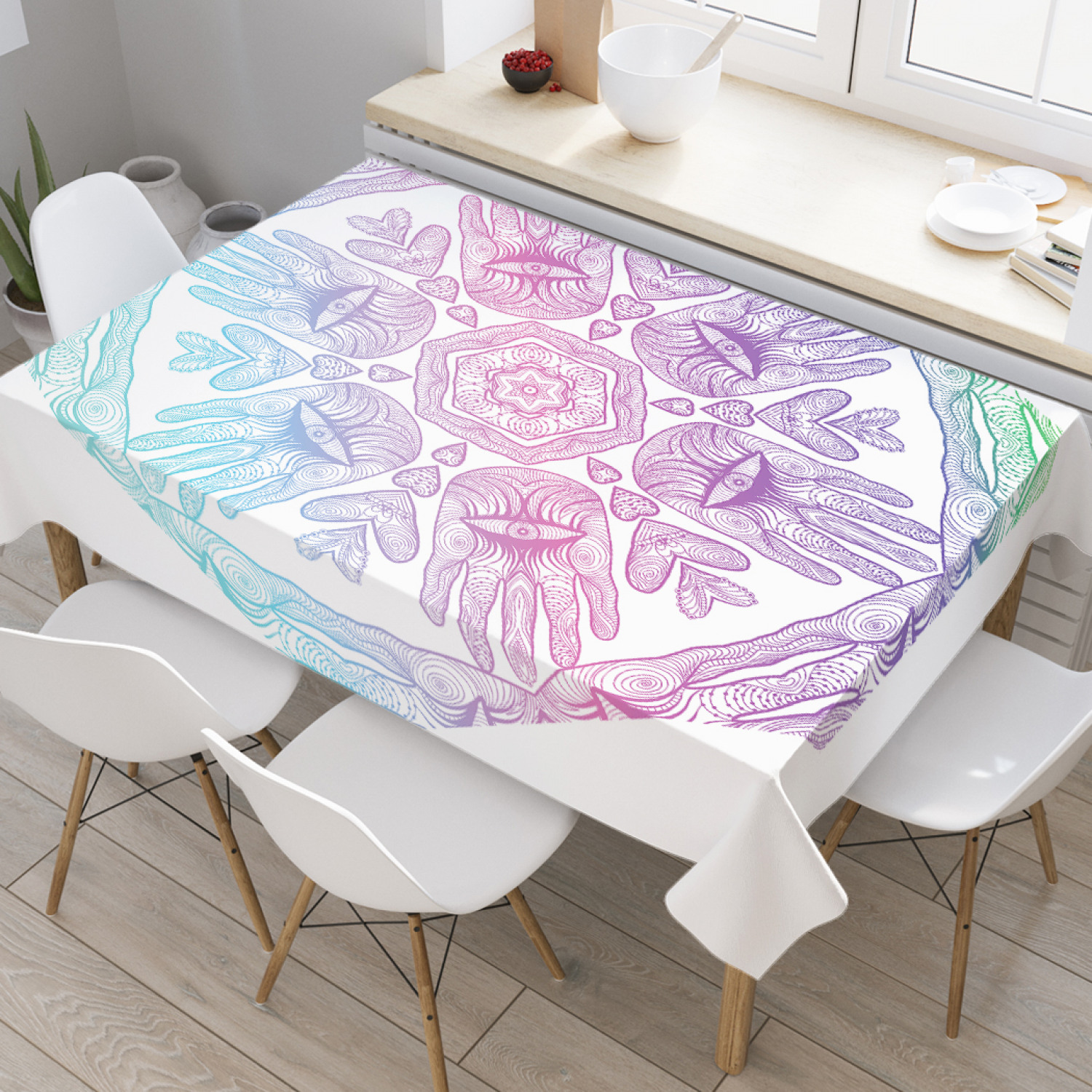 

Скатерть прямоугольная JoyArty "Абстрактные узоры с глазами" из оксфорда, 120x145 см, Абстрактные узоры с глазами