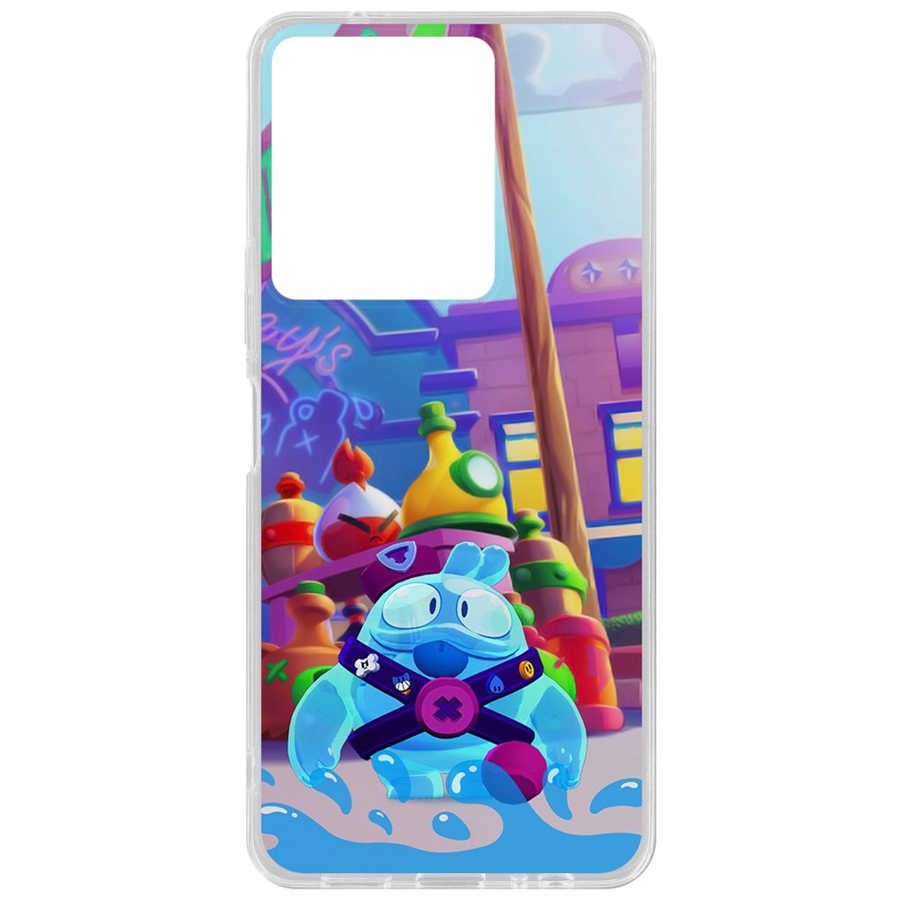 

Чехол-накладка Krutoff Clear Case Brawl Stars-Скуик для Vivo Y36, Прозрачный