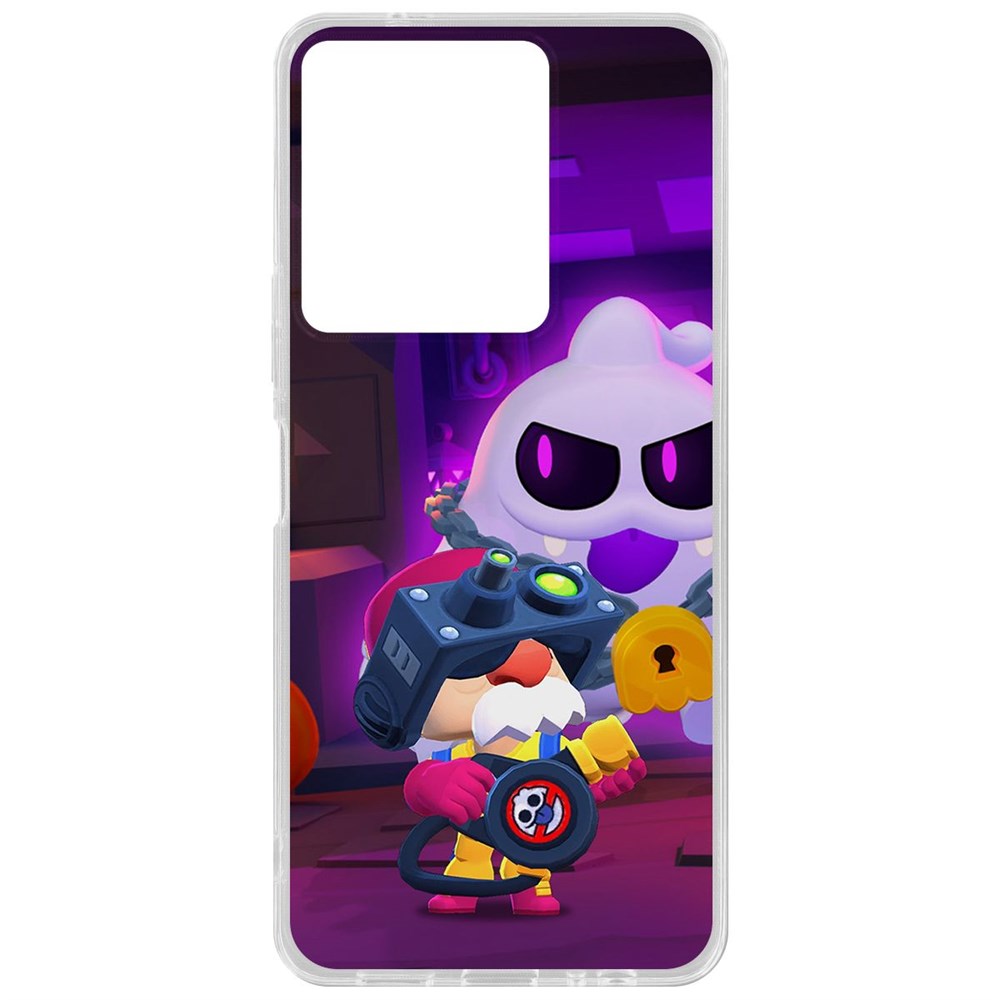 

Чехол-накладка Krutoff Clear Case Brawl Stars-Охотник за Скуиками Гэйл для Vivo Y36, Прозрачный