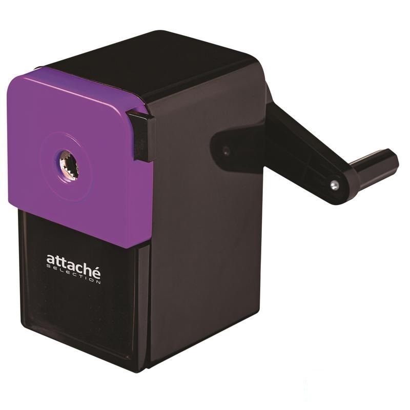 Точилка для карандашей механическая Attache Selection 1 отверстие черный/фиолетовый 6шт