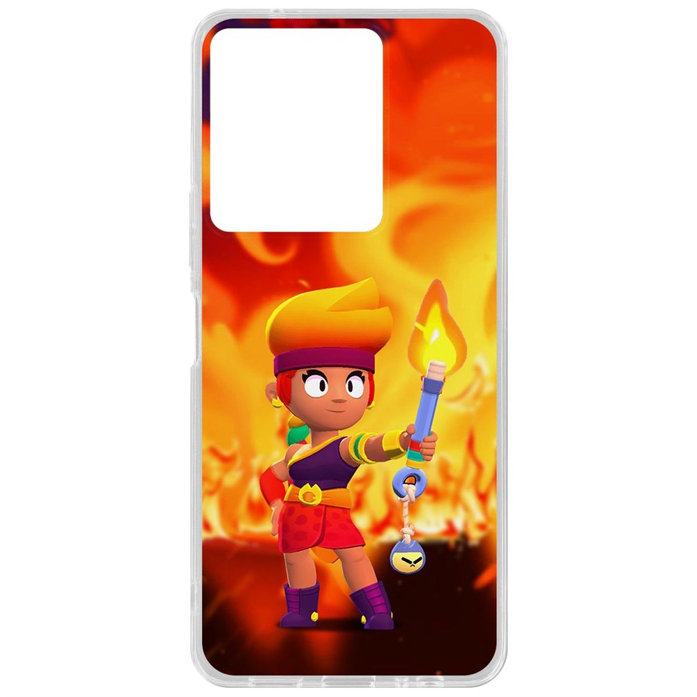 

Чехол-накладка Krutoff Clear Case Brawl Stars-Амбер для Vivo Y36, Прозрачный