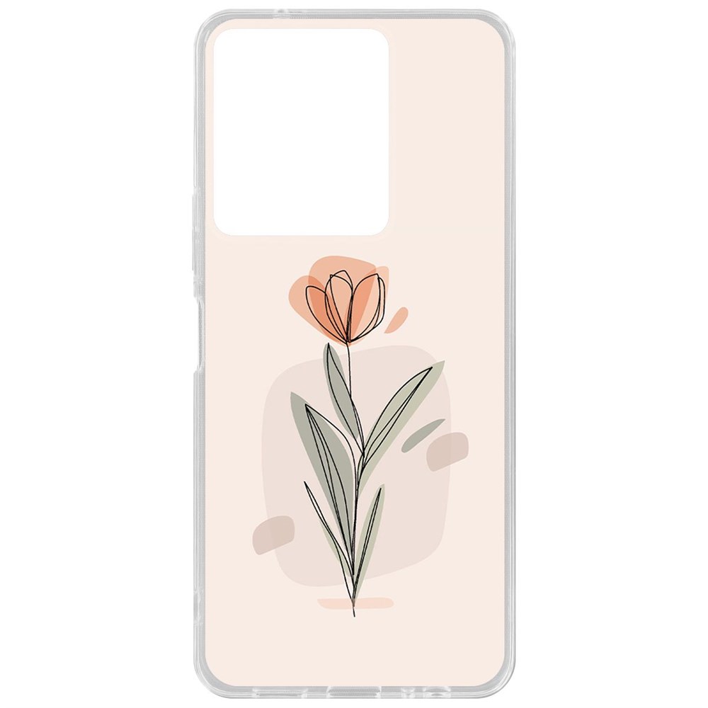 

Чехол-накладка Krutoff Clear Case Тюльпан для Vivo Y36, Прозрачный