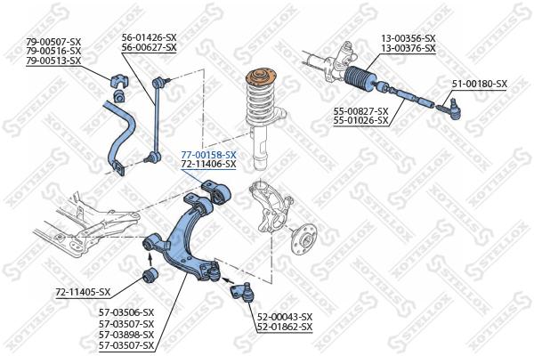 

Сайлентблок Stellox 7700158SX