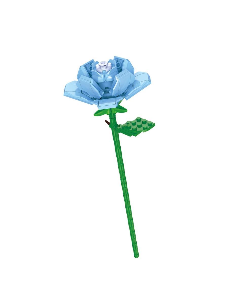 фото Конструктор jaki цветы 1шт собери сам роза синяя jk26311, 95 деталей