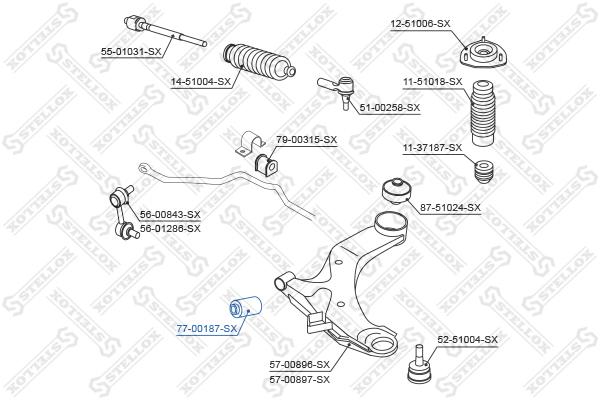 

Сайлентблок Stellox 7700187SX