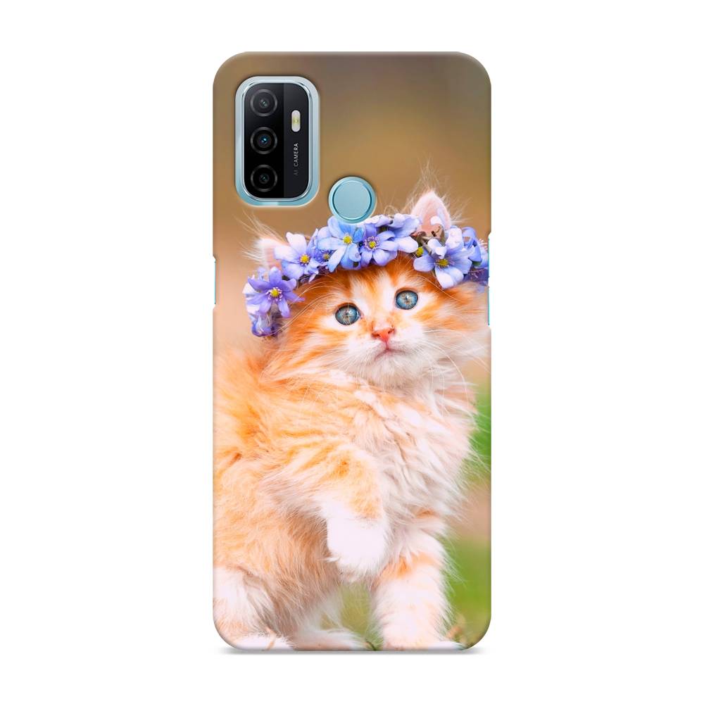 

Пластиковый чехол "Рыжий кот в венке" на Oppo A53, 254320-1