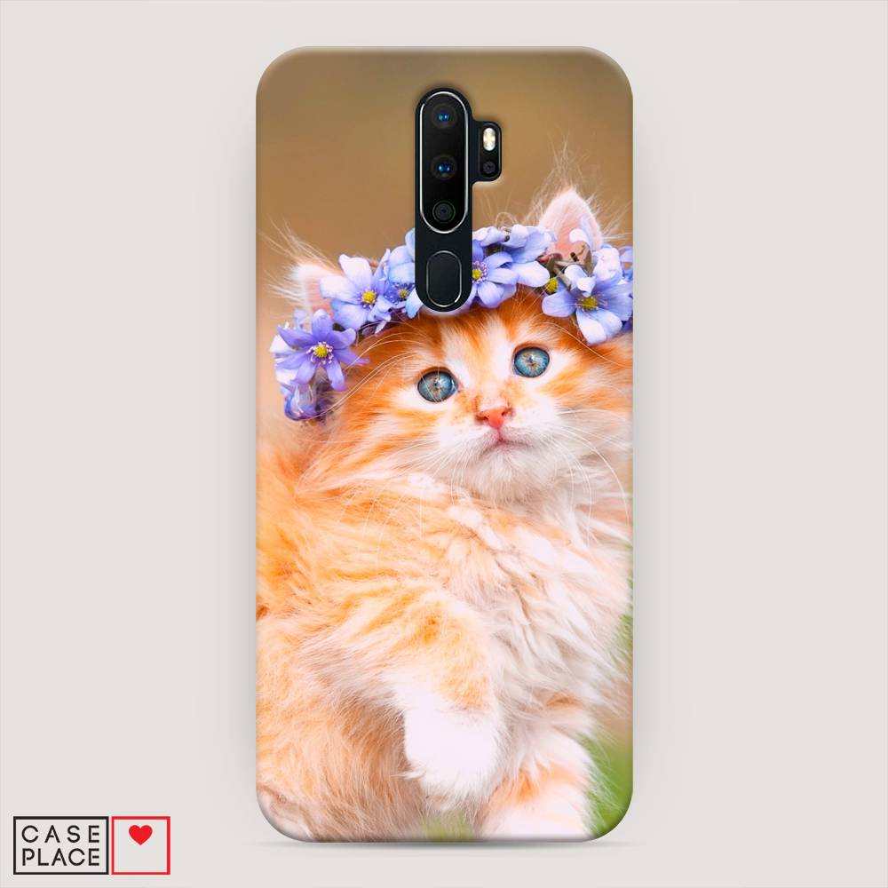 

Пластиковый чехол "Рыжий кот в венке" на Oppo A5 (2020), 251320-1