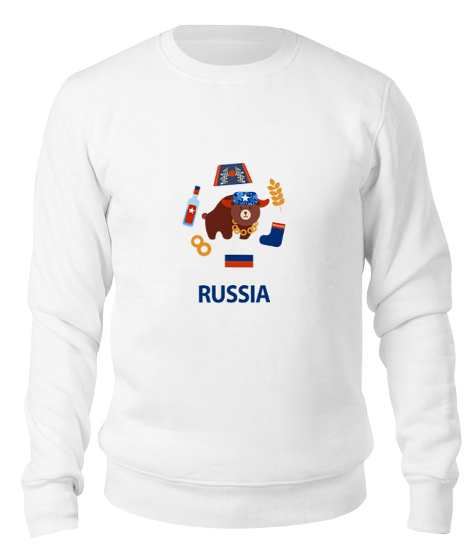 

Свитшот унисекс Printio Россия (russia) белый M, Россия (russia)