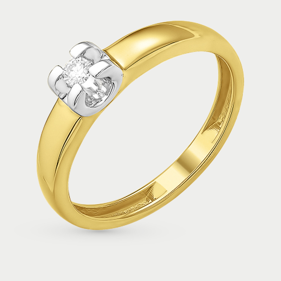 Кольцо из желтого золота р. 17 EFREMOV К43114127, бриллиант
