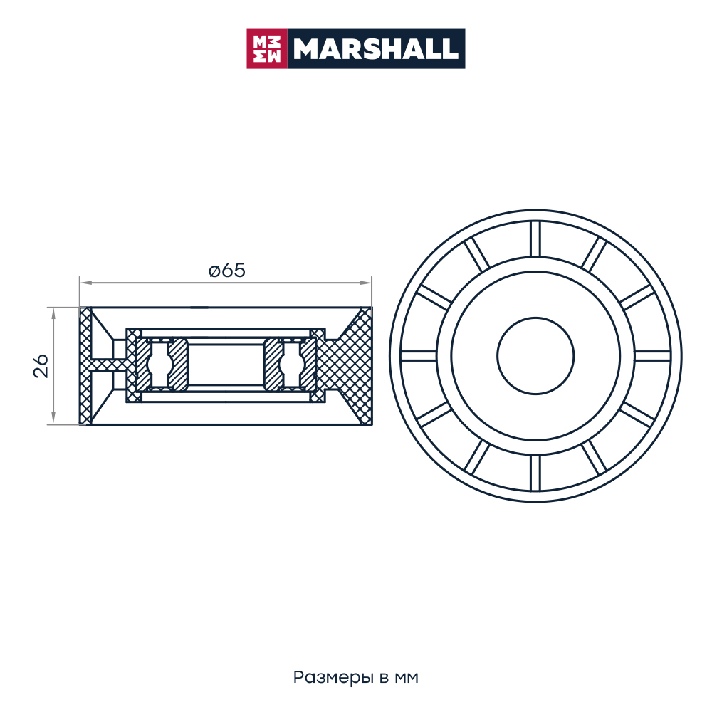 

Ролик приводного ремня MARSHALL MS5561 OEM PE0315980A; PE0315980B; PE0315980C, MS5561