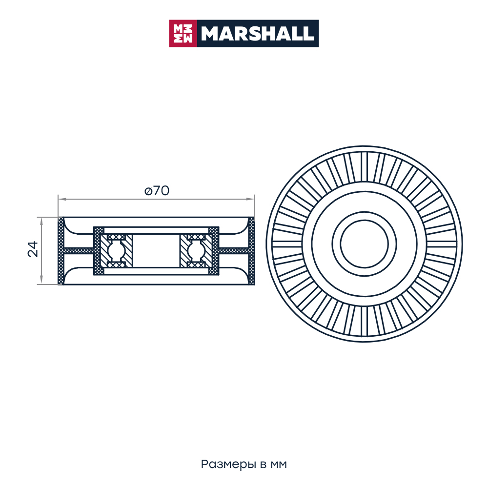 Ролик приводного ремня MARSHALL MS2796 OEM 1662036010