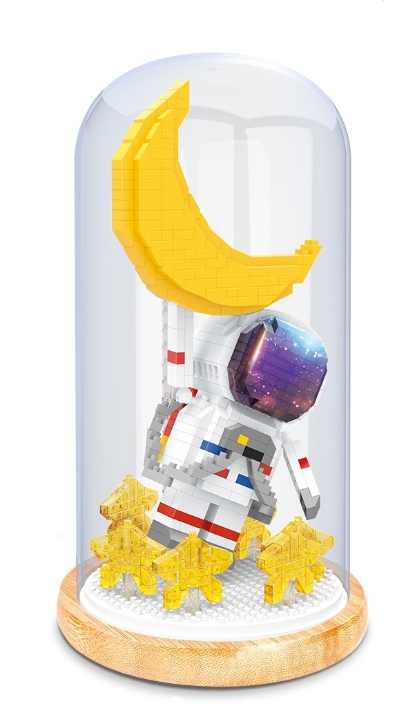 

Конструктор в колбе Wisehawk Astronaut with moon and stars Keep 615 дет. № 2692