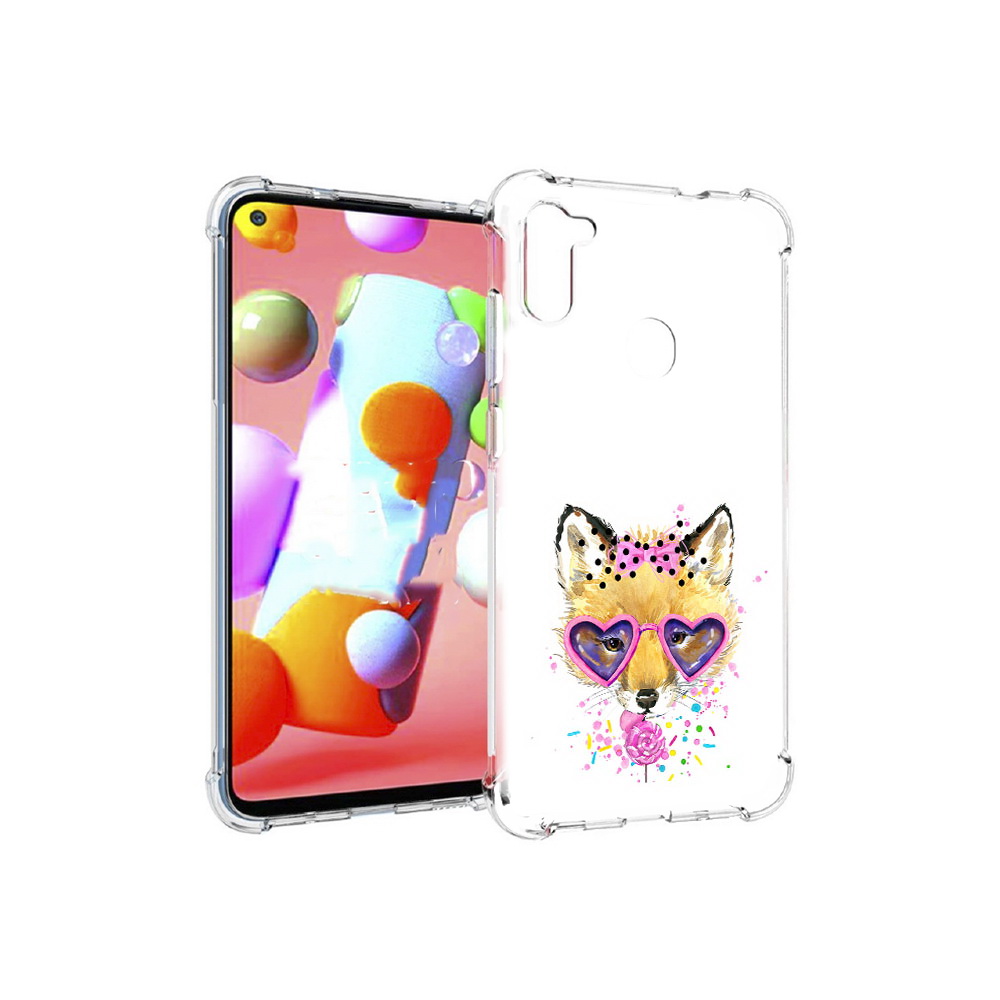 

Чехол MyPads Tocco для Samsung Galaxy M11 лисенок с бантиком (PT147121.487.441), Прозрачный, Tocco
