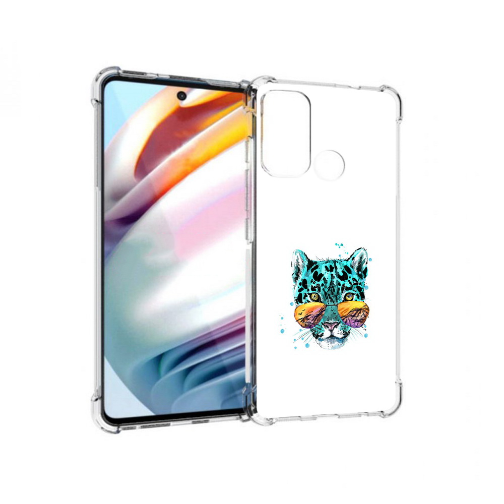 

Чехол MyPads Tocco для Motorola Moto G60 голубой лео (PT227068.360.294), Прозрачный, Tocco