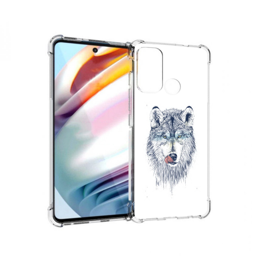 

Чехол MyPads Tocco для Motorola Moto G60 голодгый волк (PT227068.360.292), Прозрачный, Tocco