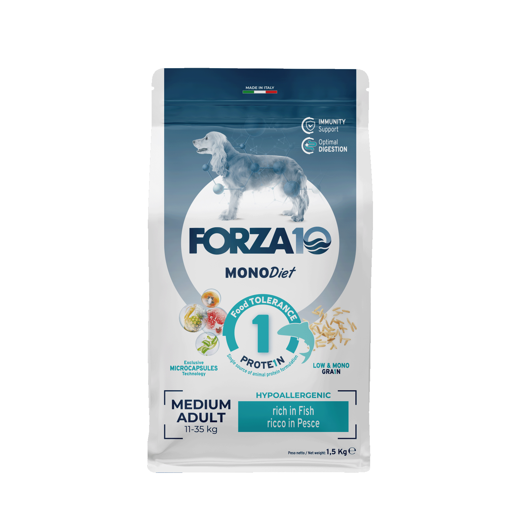 Сухой корм для собак Forza10 Diet Medium, рыба, 1,5кг