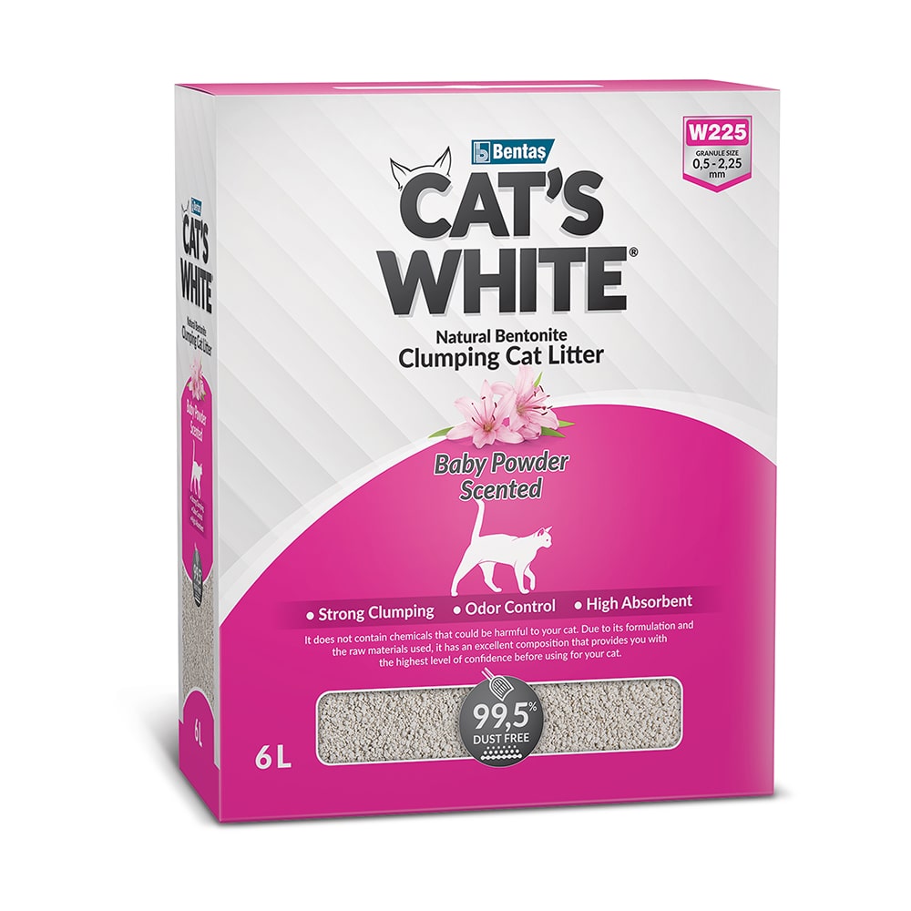 фото Наполнитель комкующийся cat's white box baby powder с ароматом детской присыпки, 6л