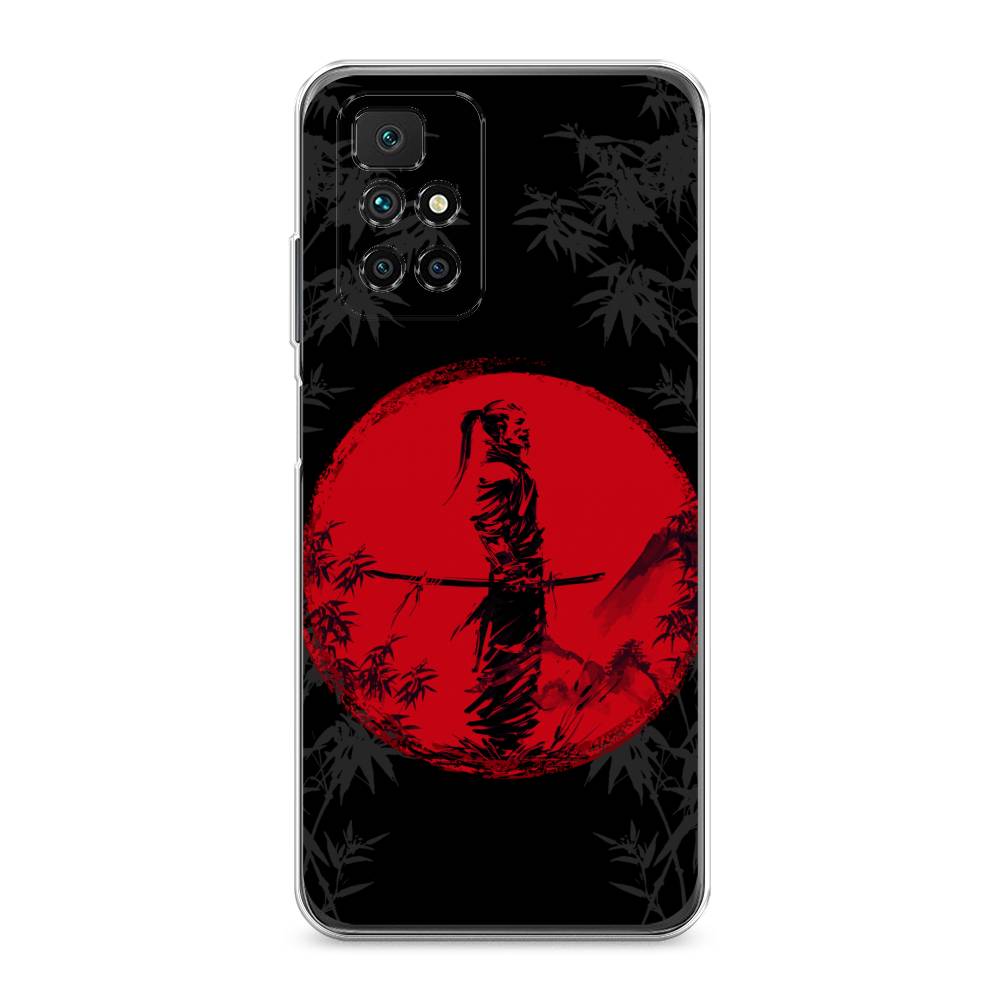 

Чехол на Xiaomi Redmi 10 "Самурай на красном фоне", Черный;красный;серый, 311350-4
