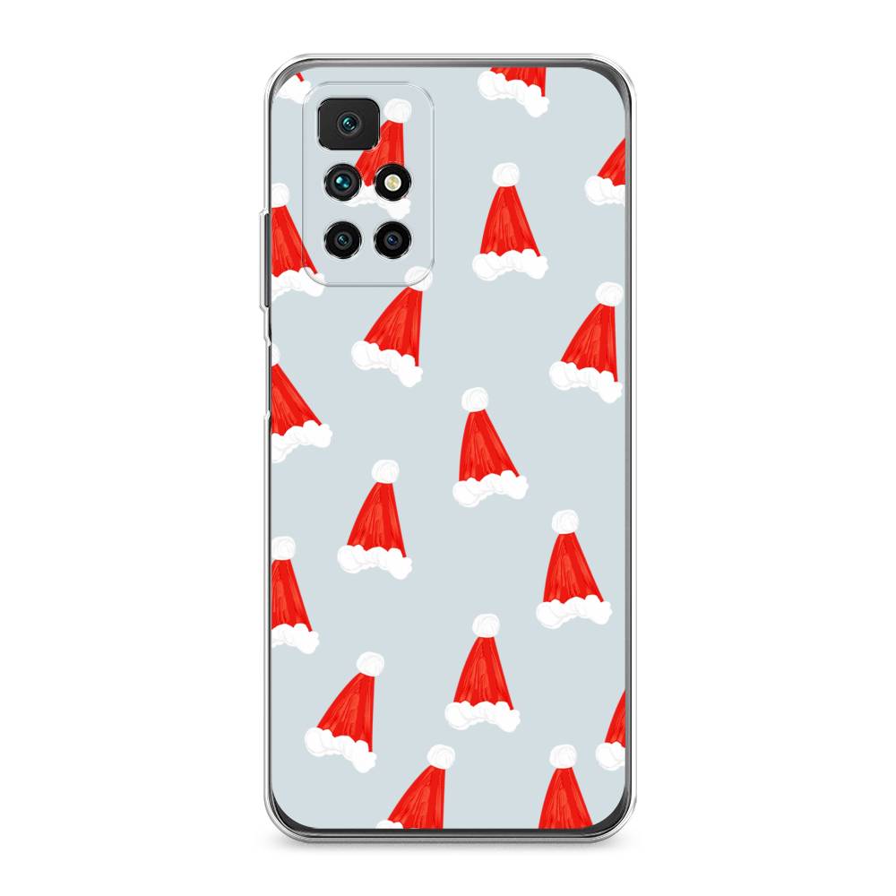 

Чехол для Xiaomi Redmi 10 "Новогодние шапочки", Белый;красный;серый, 311350-5