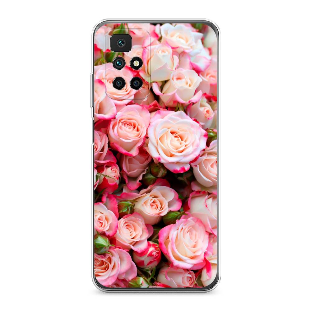 

Чехол на Xiaomi Redmi 10 "Много роз", Розовый, 311350-2