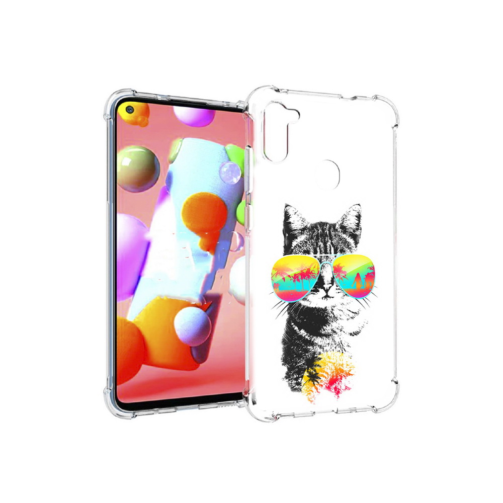 

Чехол MyPads Tocco для Samsung Galaxy M11 крутой кот (PT147121.487.425), Прозрачный, Tocco