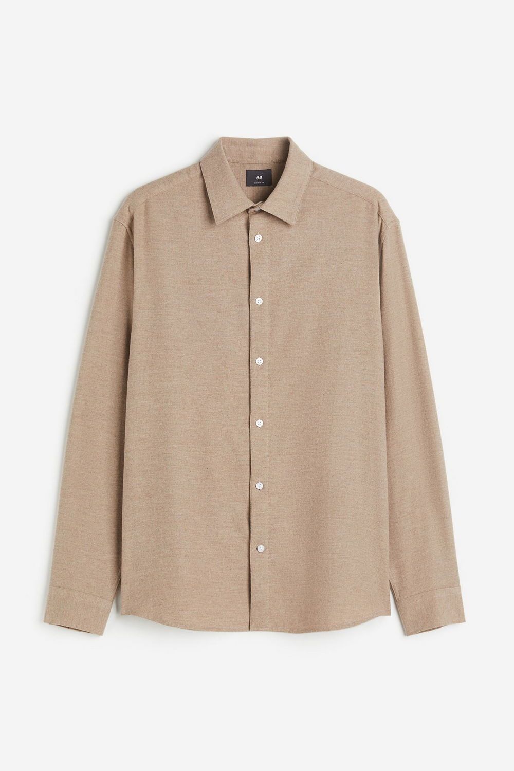 

Рубашка мужская H&M 0827280 бежевая XL, Бежевый, 0827280