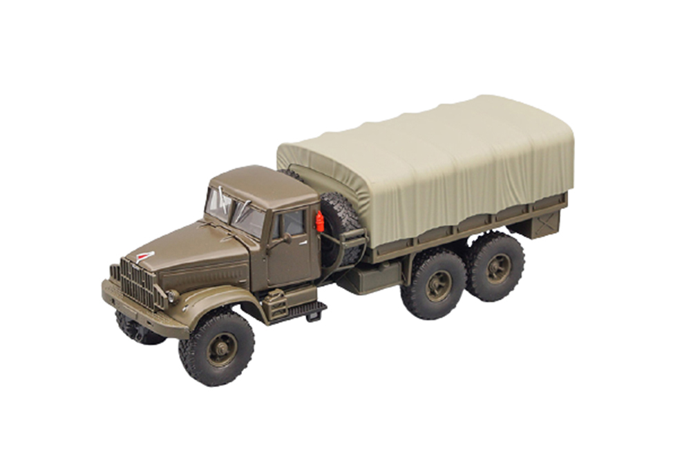 

Kraz 214B side tent khaki/gray / краз 214Б бортовой с тентом хаки/серый матовый, Коричневый