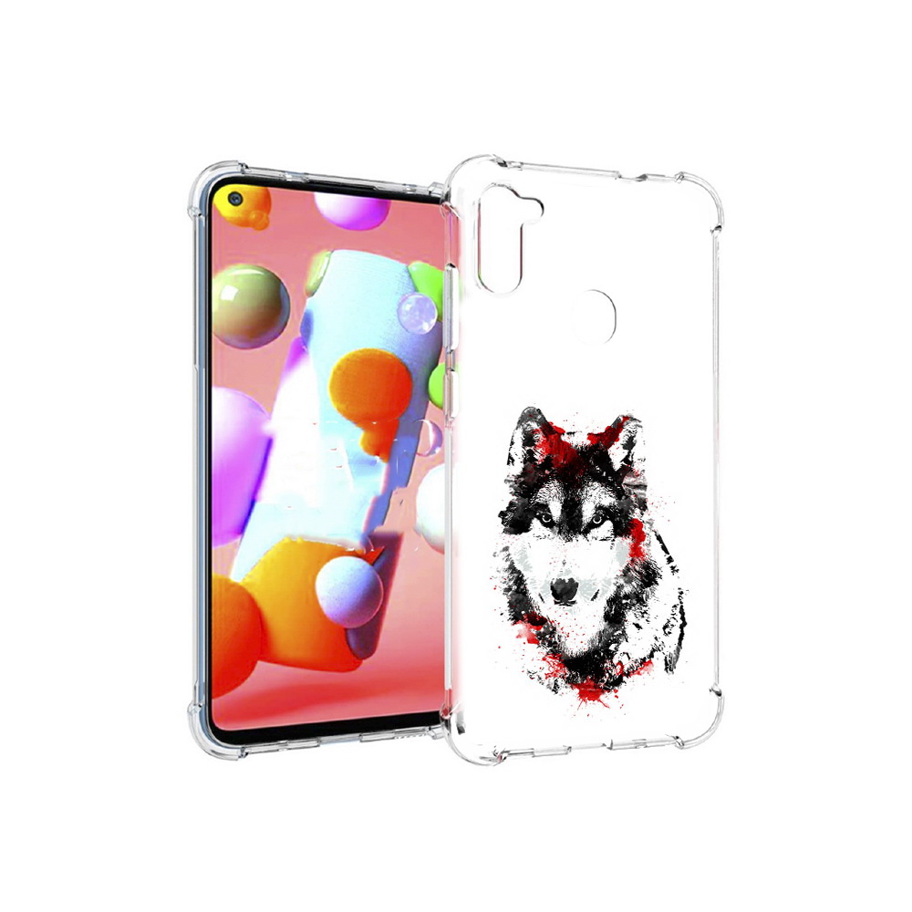 

Чехол MyPads Tocco для Samsung Galaxy M11 кровавый волк (PT147121.487.416), Прозрачный, Tocco